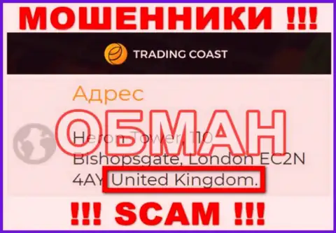 Реальную инфу о юрисдикции Trading-Coast Com у них на официальном веб-сервисе Вы не сможете отыскать