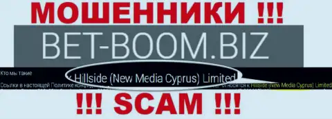 Юридическим лицом, управляющим мошенниками БэтБум Биз, является Hillside (New Media Cyprus) Limited