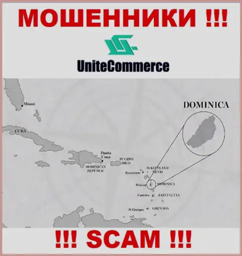 Unite Commerce расположились в офшорной зоне, на территории - Доминика